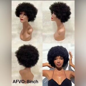 Afro wig Human hair Black Curly Wig for Women